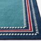 Central Oriental Terrace Tropic Nautical Border Rope 7"10" x 9"10" Turquoise and Sapphire Area Rug, , large