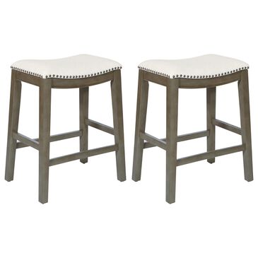 OSP Home 24" Stationary Counter Stool in Gray (Set of 2), , large