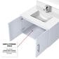 Lexora Home Geneva 30" Single Bathroom Vanity in Glossy White with 2 cm White Cultured Marble Top and Rectangular Sink, , large