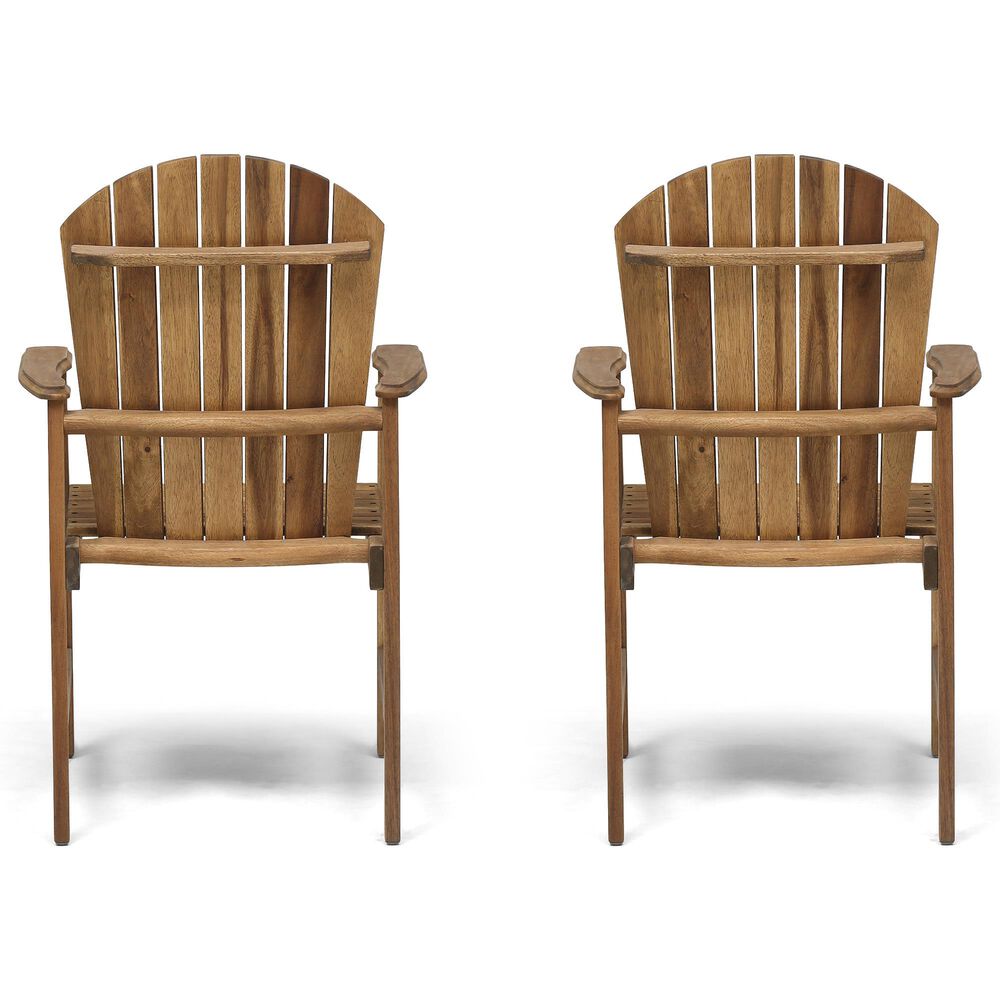 Hearth and Haven Outdoor Adirondack Dining Chair in Natural (Set of 2), , large