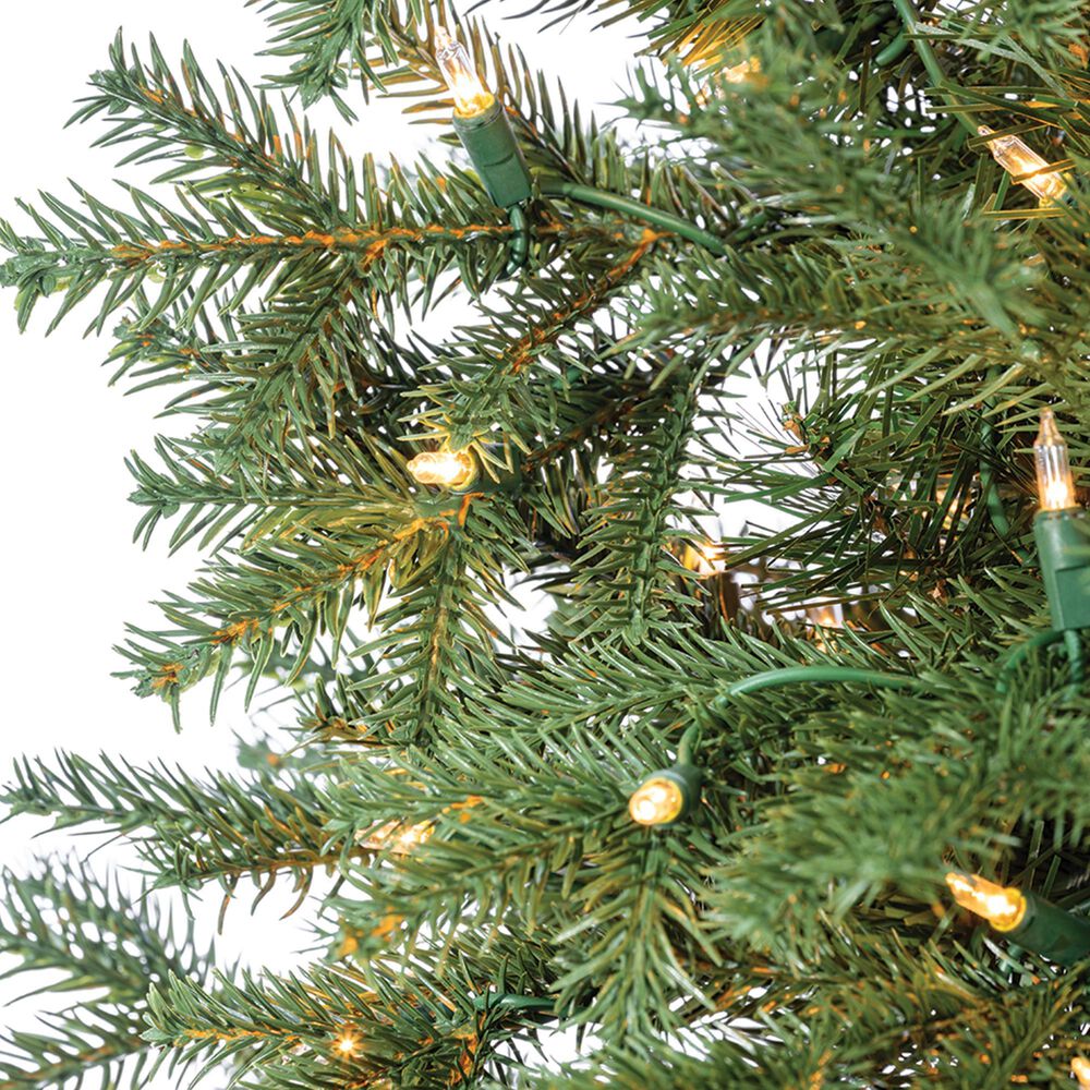 The Gerson Company 4&#39; Pre-Lit Artificial Natural Cut Narrow Jackson Pine with White Lights in Green, , large