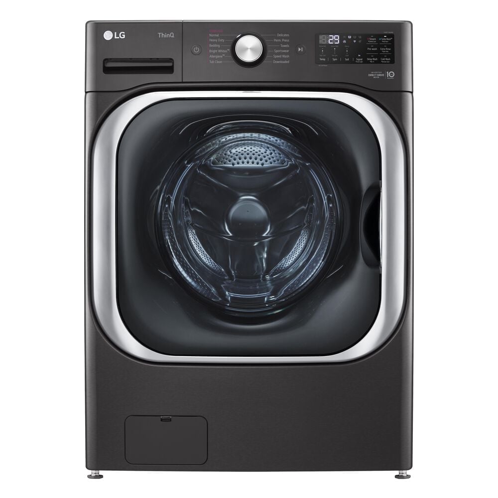LG 5.2 Cu. Ft. Front Load Washer with Steam and TurboWash in Black Steel, , large