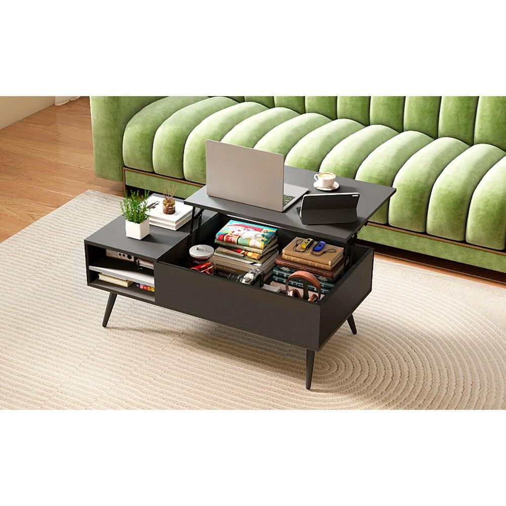 FDW Lift Top Coffee Table in Black, , large