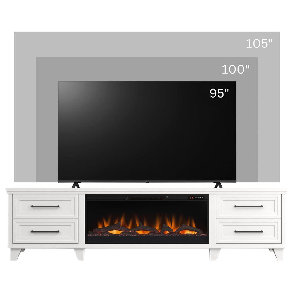 Legends Home Sonoma 95" Fireplace Console in Jasmine White Wash, , large