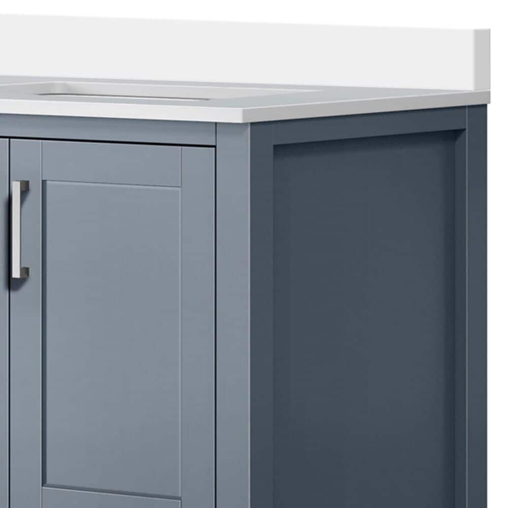 Lexora Home Jacques 30&quot; Single Bathroom Vanity in Dark Grey with 2 cm White Quartz Top and Rectangular Sink, , large