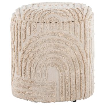 LumiSource Tahoe 18" Sand Storage Ottoman in Beige, , large