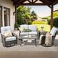 HOMLUX 6-Piece Patio Conversation Set in Gray, , large