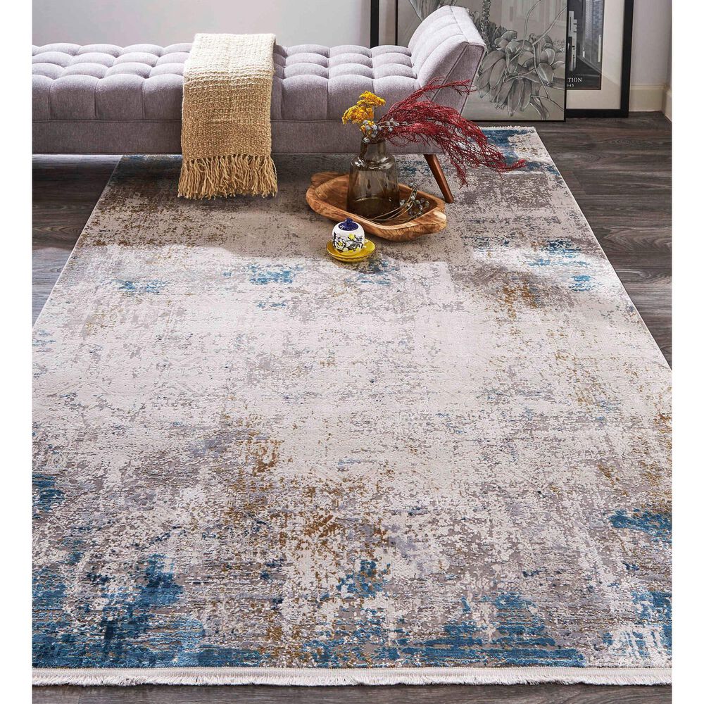 Feizy Cadiz 9&#39;9&quot; x 13&#39;2&quot; Ivory and Blue Area Rug, , large