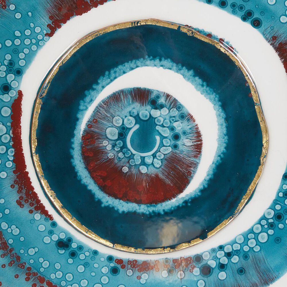 Maple and Jade 24&quot; x 24&quot; Wall Decor in Blue, White and Brown, , large