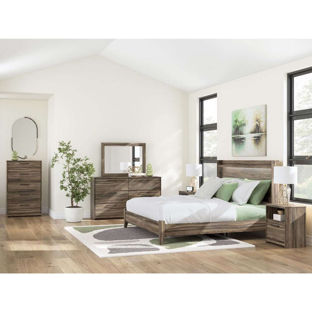 Ashley Elbrim 5-Piece King Bedroom Set in Brown with LED and USB Ports, , large