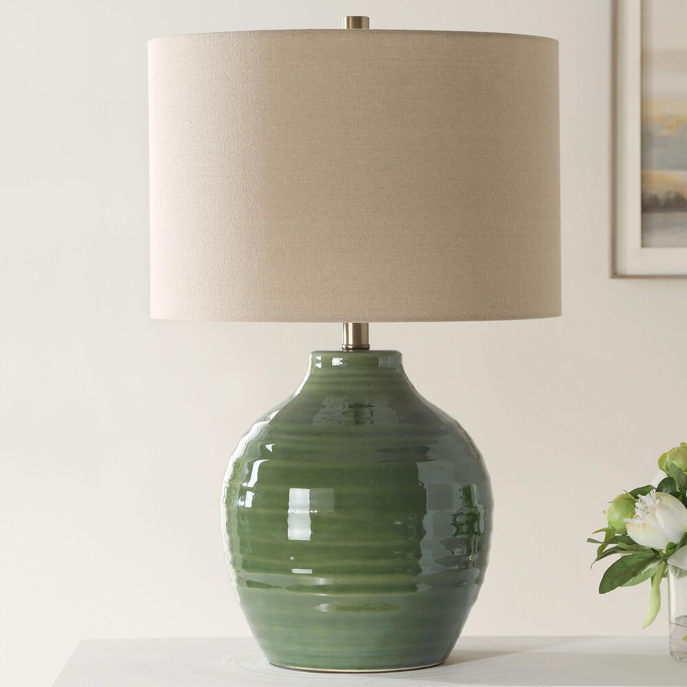 Uttermost Table Lamp in Rich Moss Green, , large