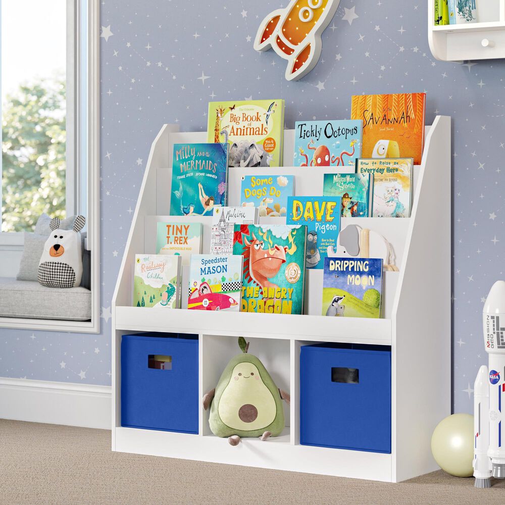 RiverRidge Home 3-Cubby Kid Book Rack in White, , large