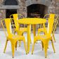 Flash Furniture 5-Piece Metal Bistro Table Set in Yellow, , large