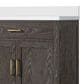 Lexora Home Abbey 36" Single Bathroom Vanity in Brown Oak with 2 cm White Quartz Top and Rectangular Sink, , large