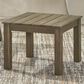 Hearth and Haven Temecula Outdoor Square Side Table with Slatted Top in Grey, , large
