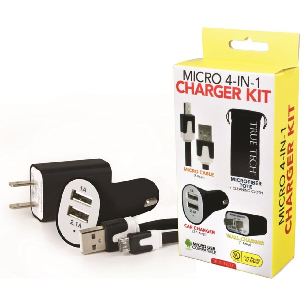 True Tech Micro 4-in-1 Charger Kit, , large