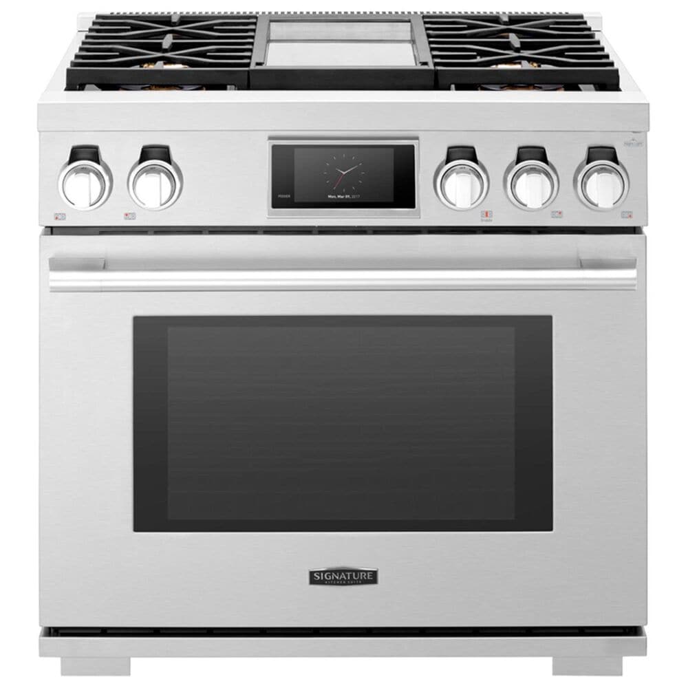 Signature Kitchen Suite 36" Dual-Fuel Pro Range with Sous Vide in Stainless Steel, , large