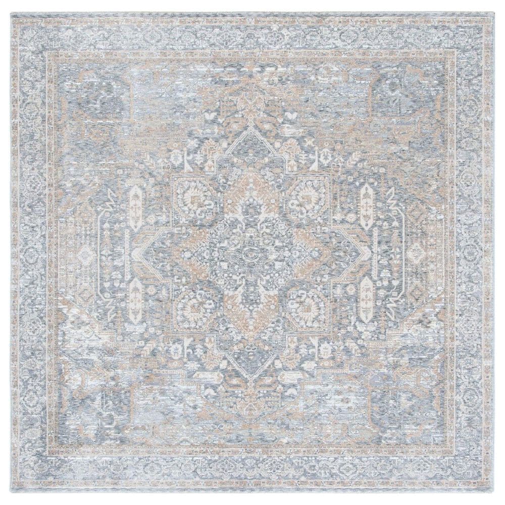 Safavieh Webster WBS320G 6"7" Square Grey and Beige Area Rug, , large