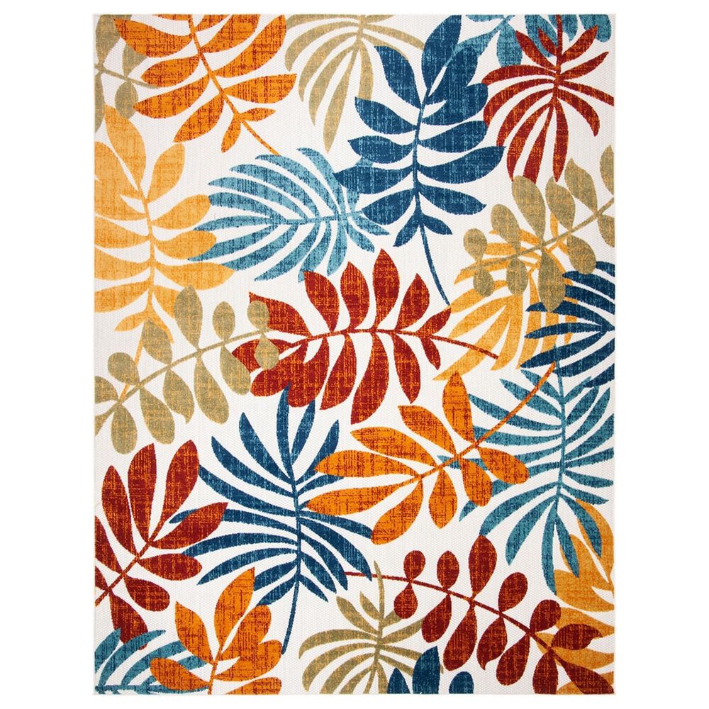 Safavieh Cabana CBN814A 9" x 12" Creme and Red Indoor/Outdoor Area Performance Rug, , large