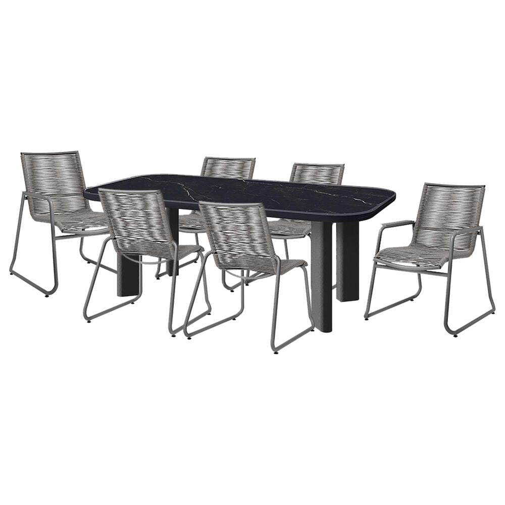 Ebel Outdoor Furniture Forano, Aspen and Cabana 7-Piece Patio Dining Set in Onyx and Graphite, , large