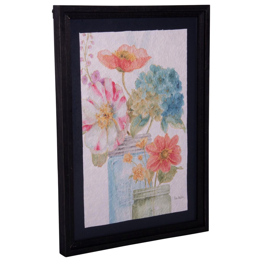 VIP Home and Garden American Mercantile Framed Floral Art in Black, , large