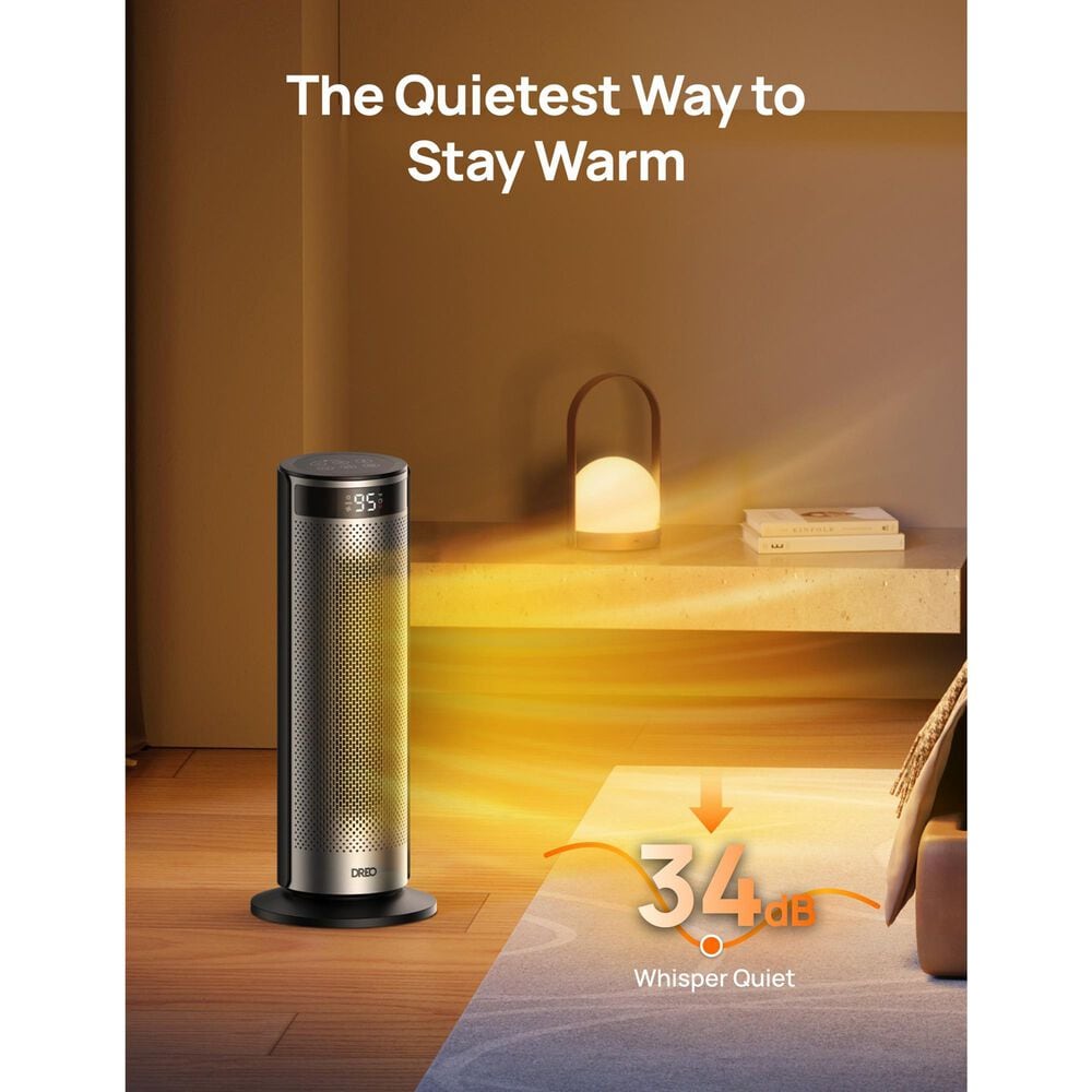 DREO Solaris Ceramic Electric Space Heater in Silver, , large