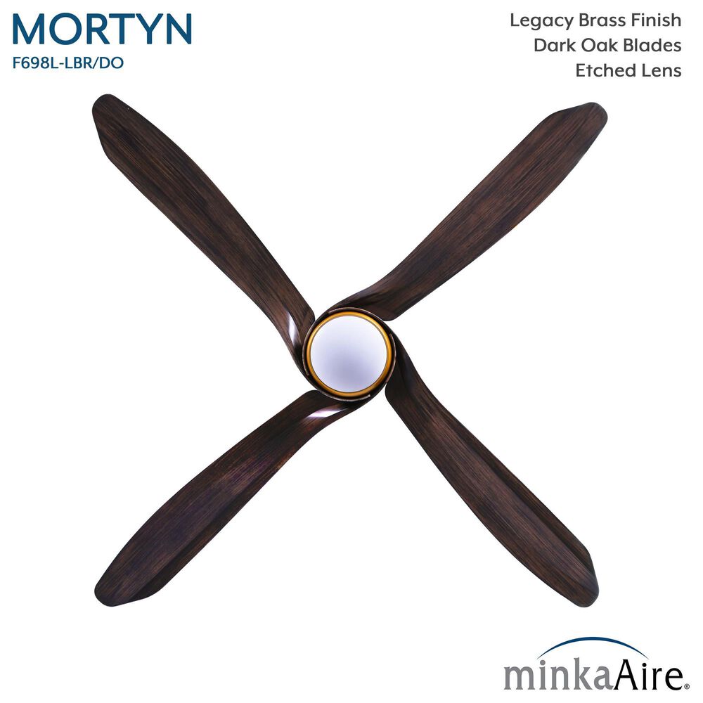 Minka-Aire Mortyn 60" Indoor/Outdoor Ceiling Fan with LED Light in Legacy Brass, , large