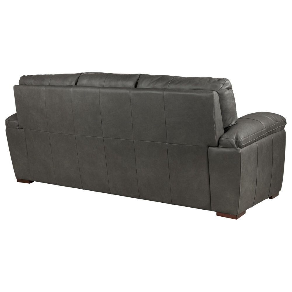 Superb Leather Leather Stationary Sofa in Oslo Dark Grey, , large