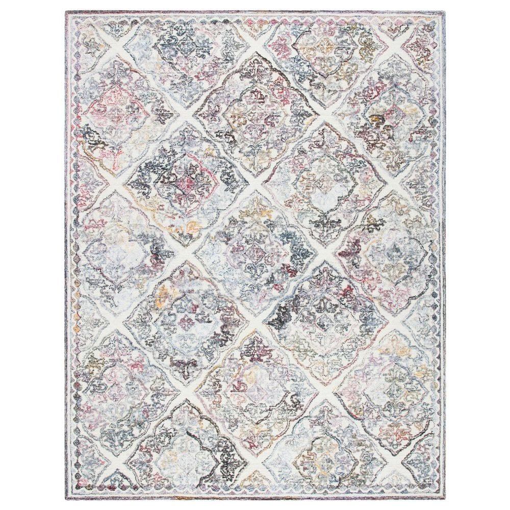 Safavieh Micro-Loop Oriental 9" x 12" Grey and Ivory Area Rug, , large