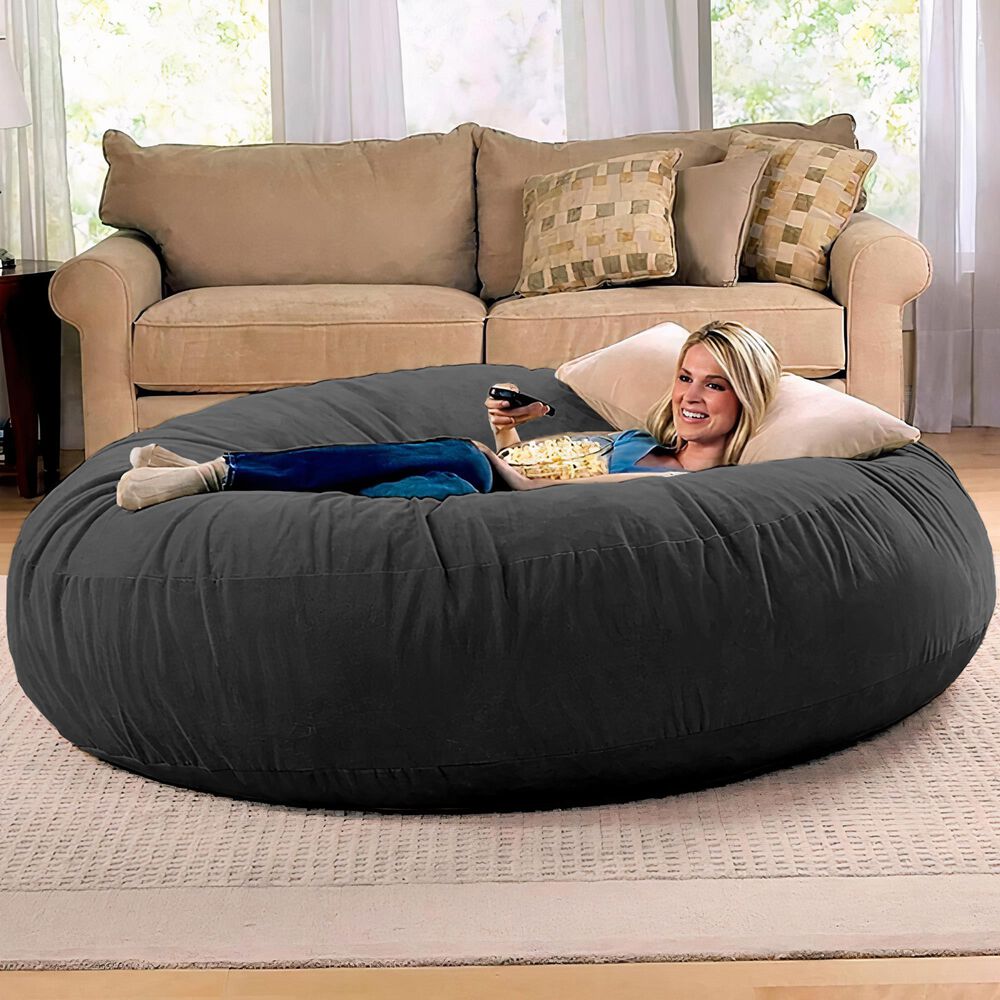 Jaxx 6&#39; Cocoon Large Bean Bag Chair in Black, , large