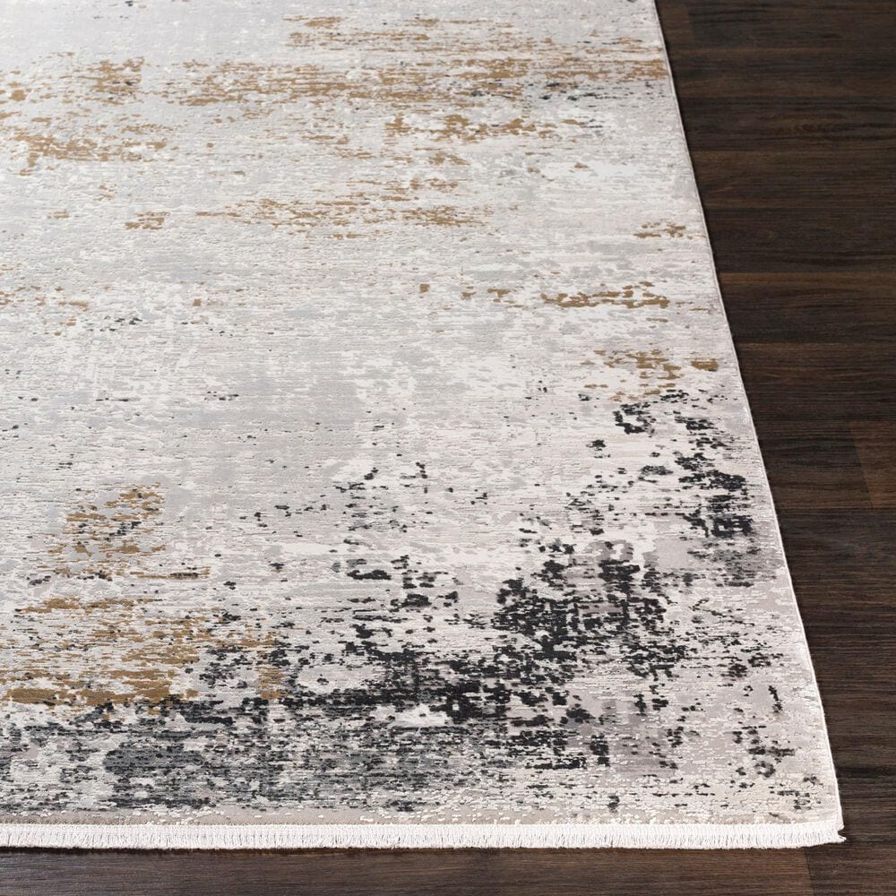 Surya Solar 5&#39; x 7&#39;6&quot; Charcoal, Gray, Saffron and White Area Rug, , large