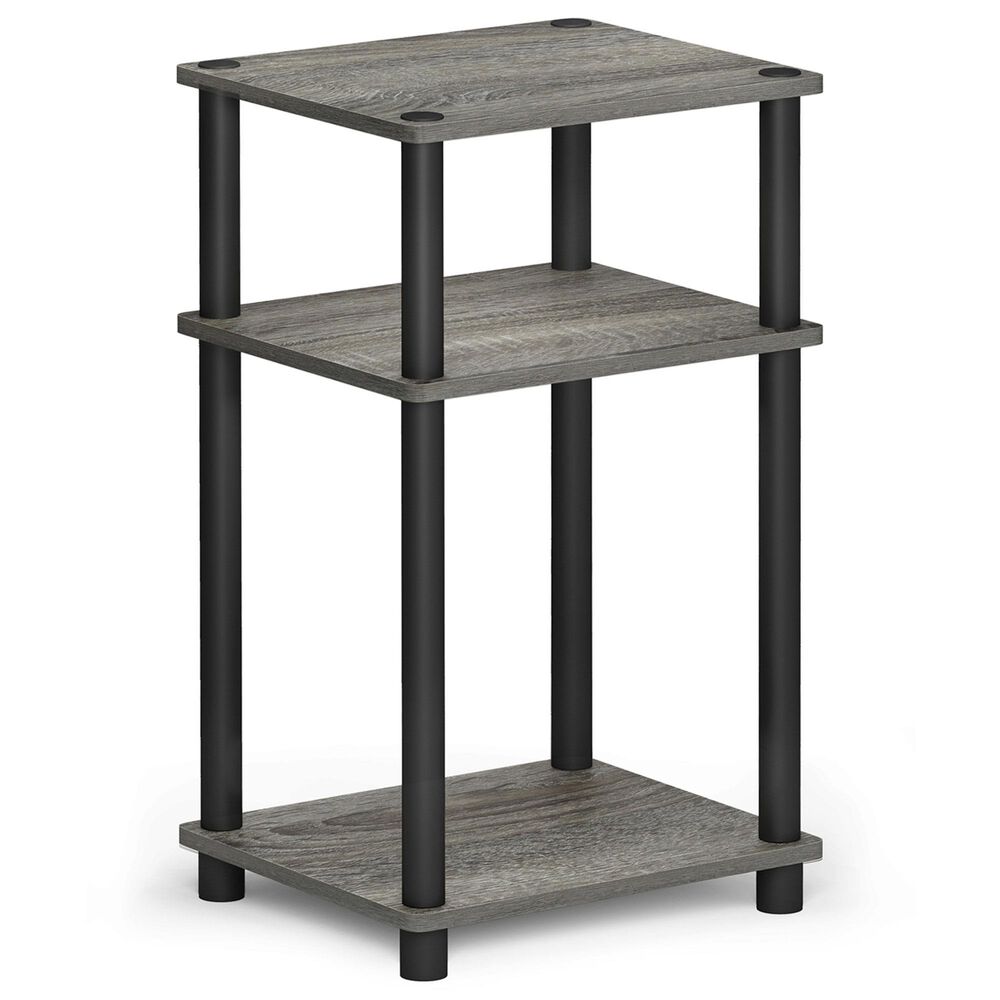 HOMLUX 3-Tier End Table in French Oak and Black, , large