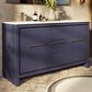 Lexora Home Lafarre 60" Double Bathroom Vanity in Navy Blue with 2 cm White Quartz Top and Rectangular Sinks, , large