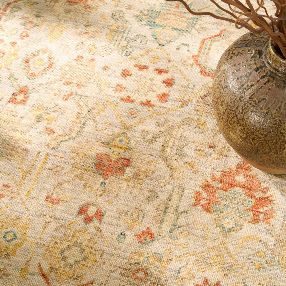 Nourison Antique Bloom Taupe and Multicolor 5'6" x 8'6" Area Rug, , large