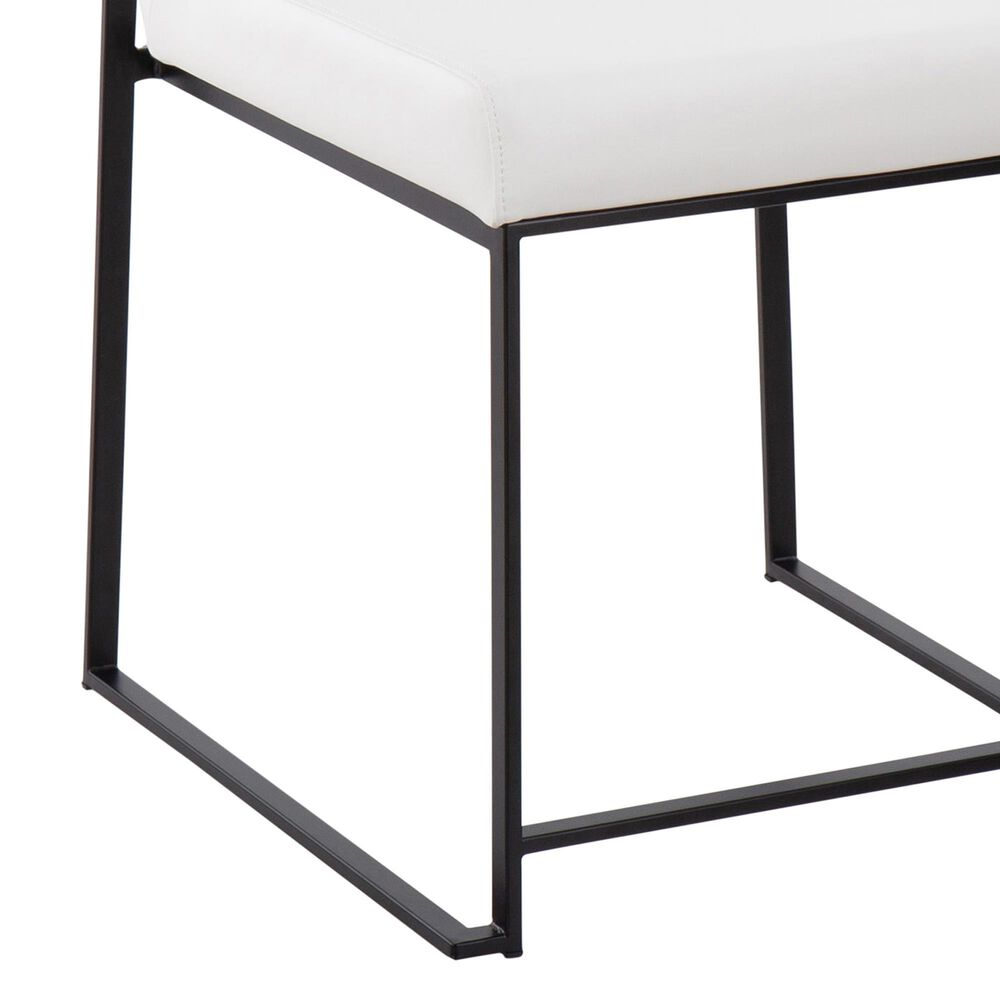Lumisource Fuji Dining Chair with White Faux Leather Cushion in Black &#40;Set of 2&#41;, , large