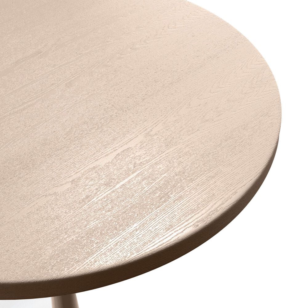 Leisuremod LeisureMod Verve Collection 48 Round Dining Table, White Base with Light Natural Wood MDF Top, , large