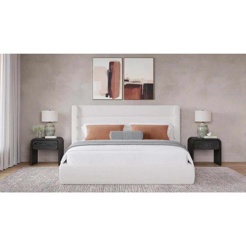 Urban Home Frank Upholstered Wingback Platform Bed in Cottage Cheese Boucle (2026), , large