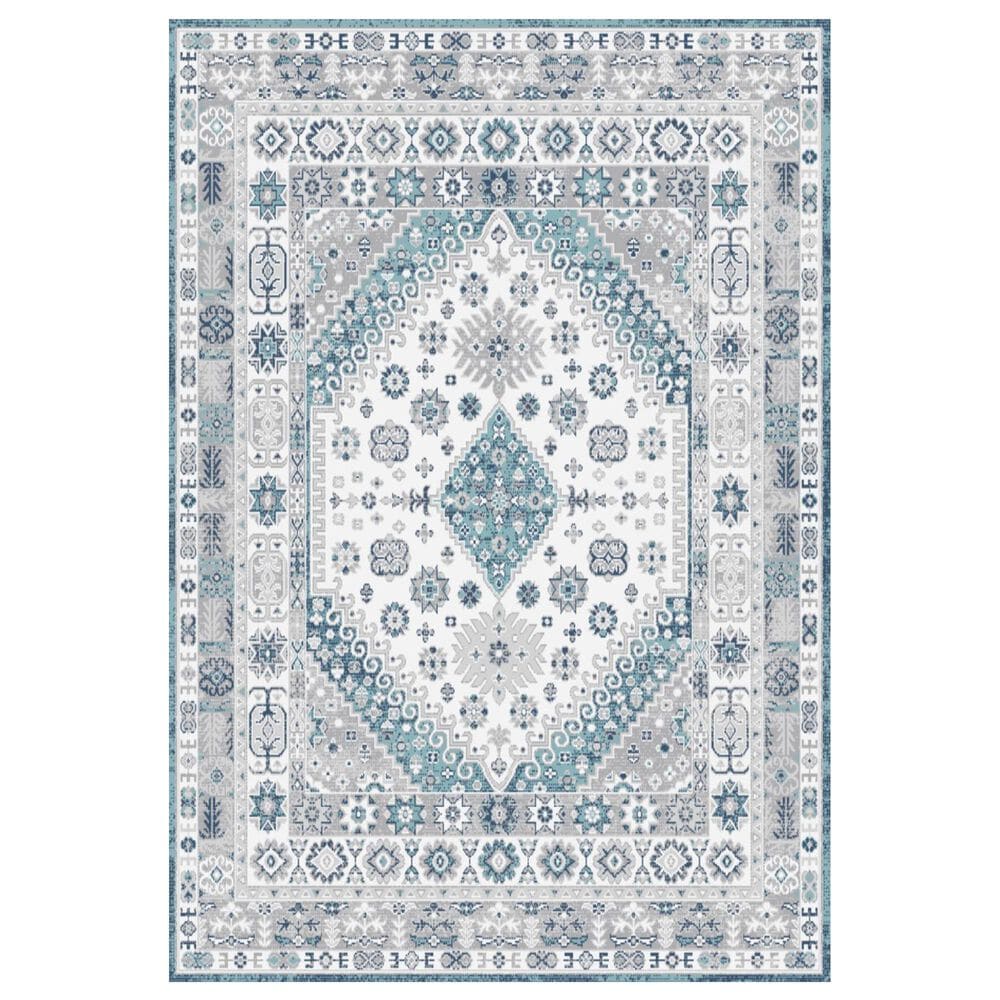 Central Oriental Sientan Veati 2521.259 3'1" x 5'3" Cream and Light Blue Area Rug, , large