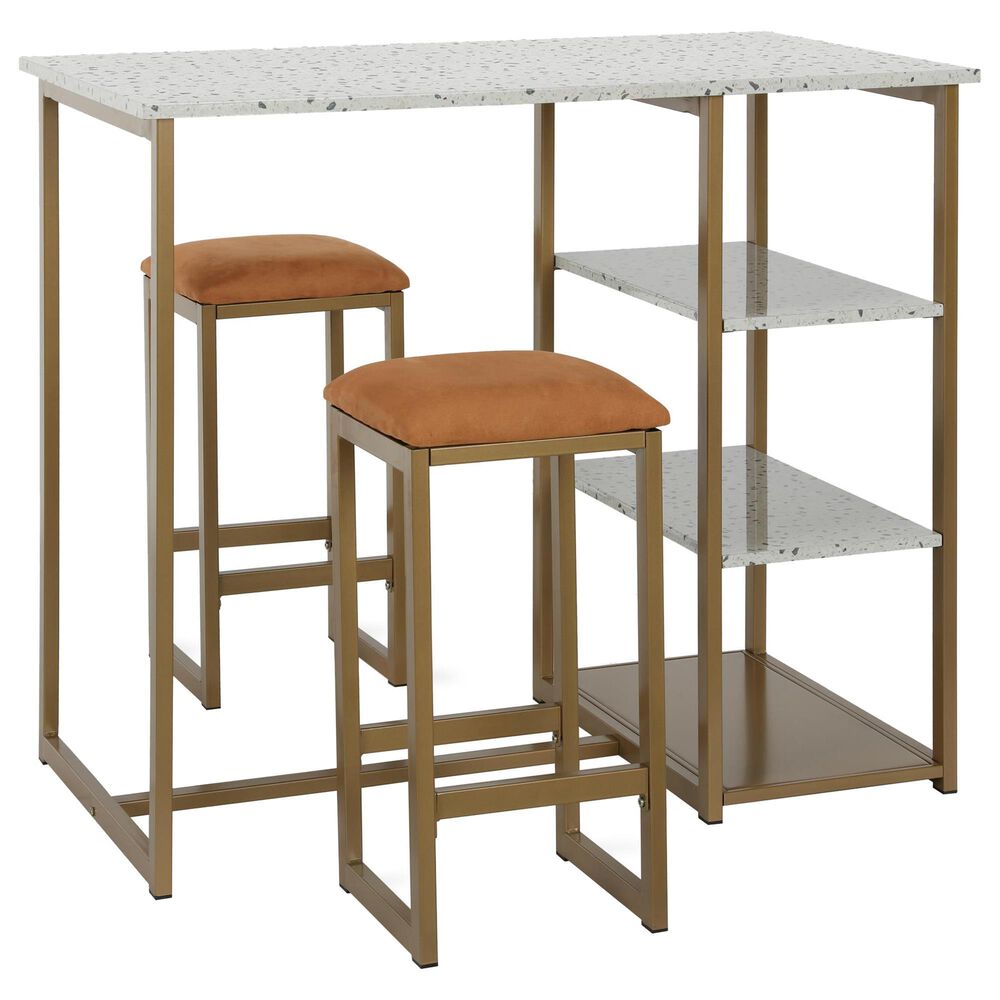 Dorel Asia Nora 3-Piece Pub Set in White, , large