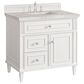 James Martin Vanities Lorelai 36" Single Vanity in Bright White with 3 cm Victorian Silver Quartz Top, , large