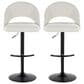 LumiSource Renee Adjustable Swivel Bar Stool with Cream Fabric Upholstery in Black (Set of 2), , large