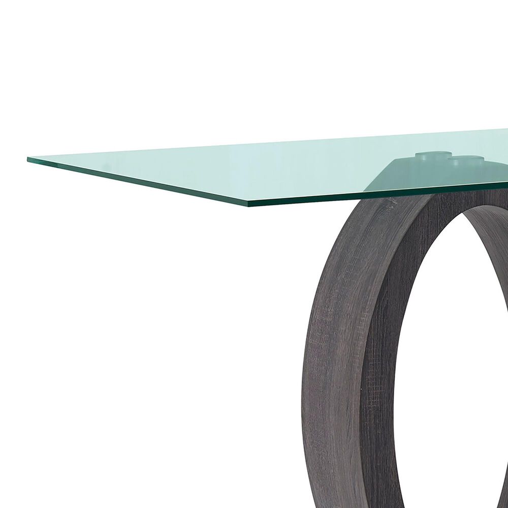 Global Furniture USA Dining Table in White, Silver, Dark Grey and Clear - Table Only, , large