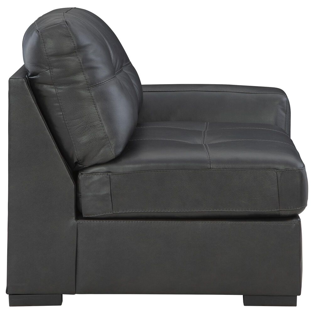 Ashley Brindley Pier 5-Piece Stationary Symmetrical Leather Sectional in Fog, , large