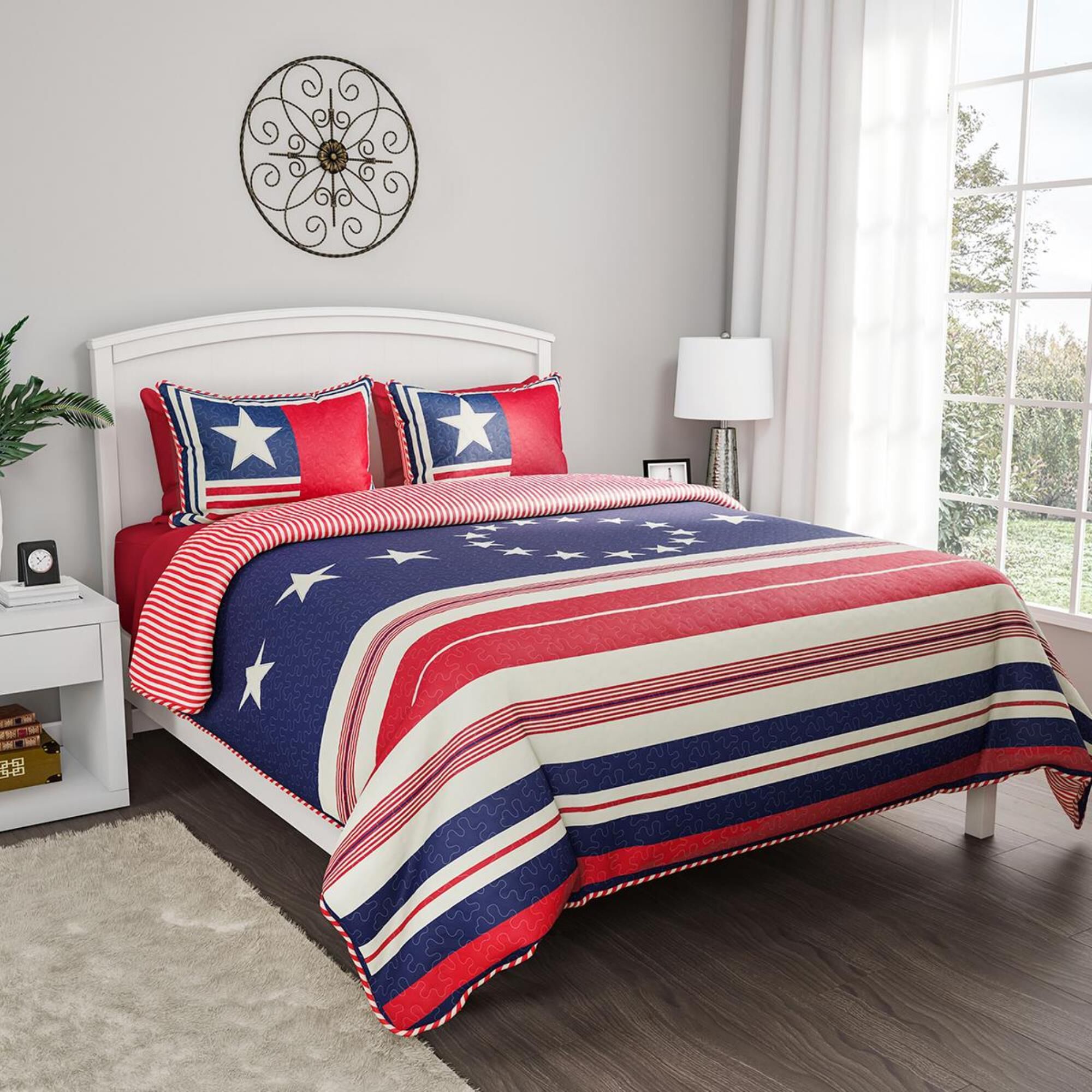 Red and blue twin comforter hot sale