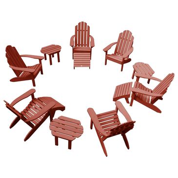 Highwood USA Classic Westport 12-Piece Patio Adirondack Chair Set in Rustic Red, , large