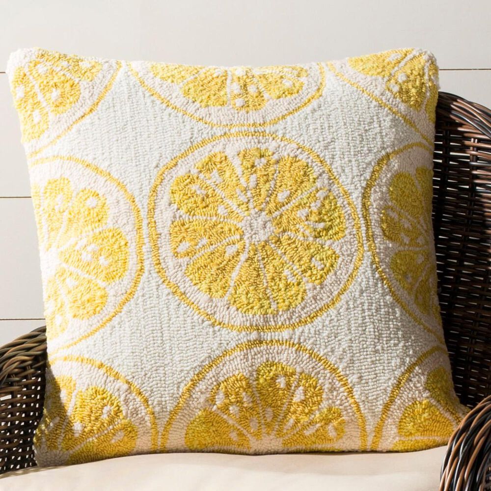 Safavieh Lemon Squeezed Pillow in Yellow/White, , large