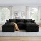 HOMLUX 107.87" Ultra-Comfort Chenille Sectional Sofa Set in Balck, , large