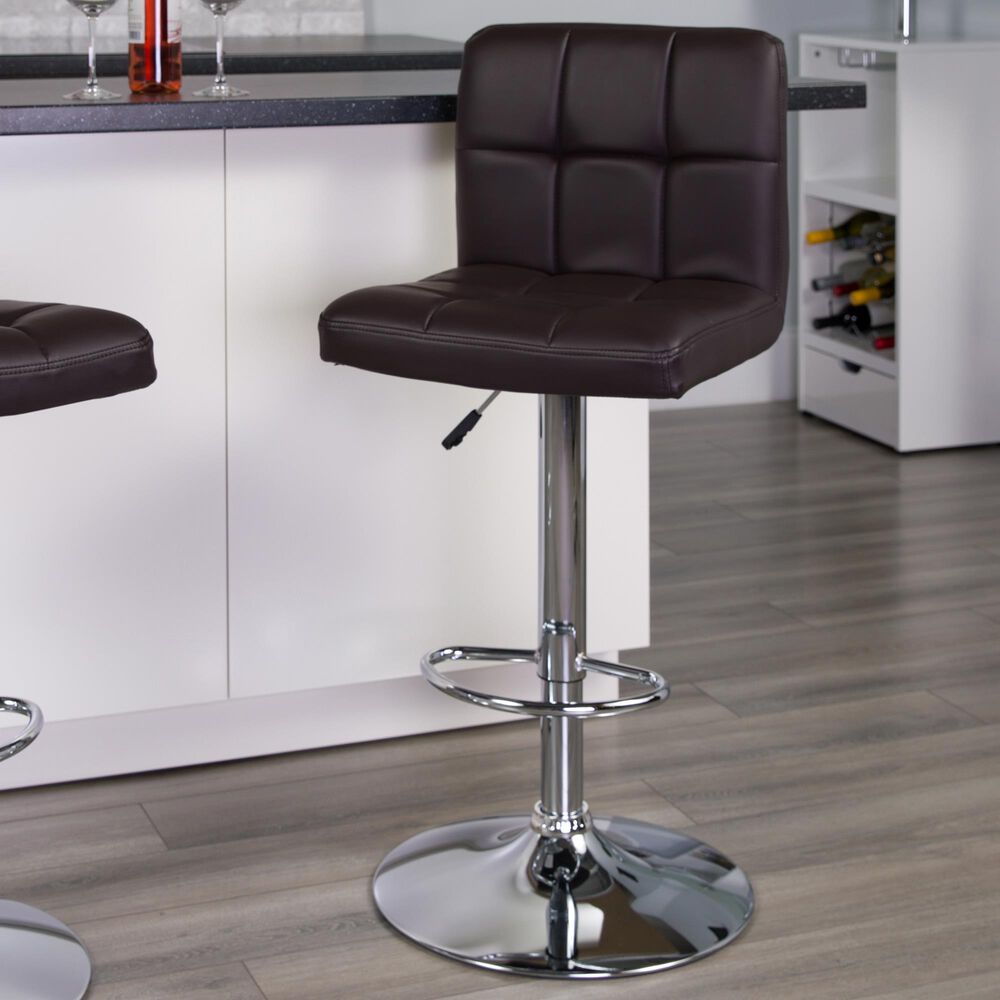 Flash Furniture Adjustable Barstool in Brown, , large
