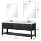 Lexora Home Norwalk 84" Double Bathroom Vanity in Black Oak with White Quartz Top and Rectangular Sinks, , large