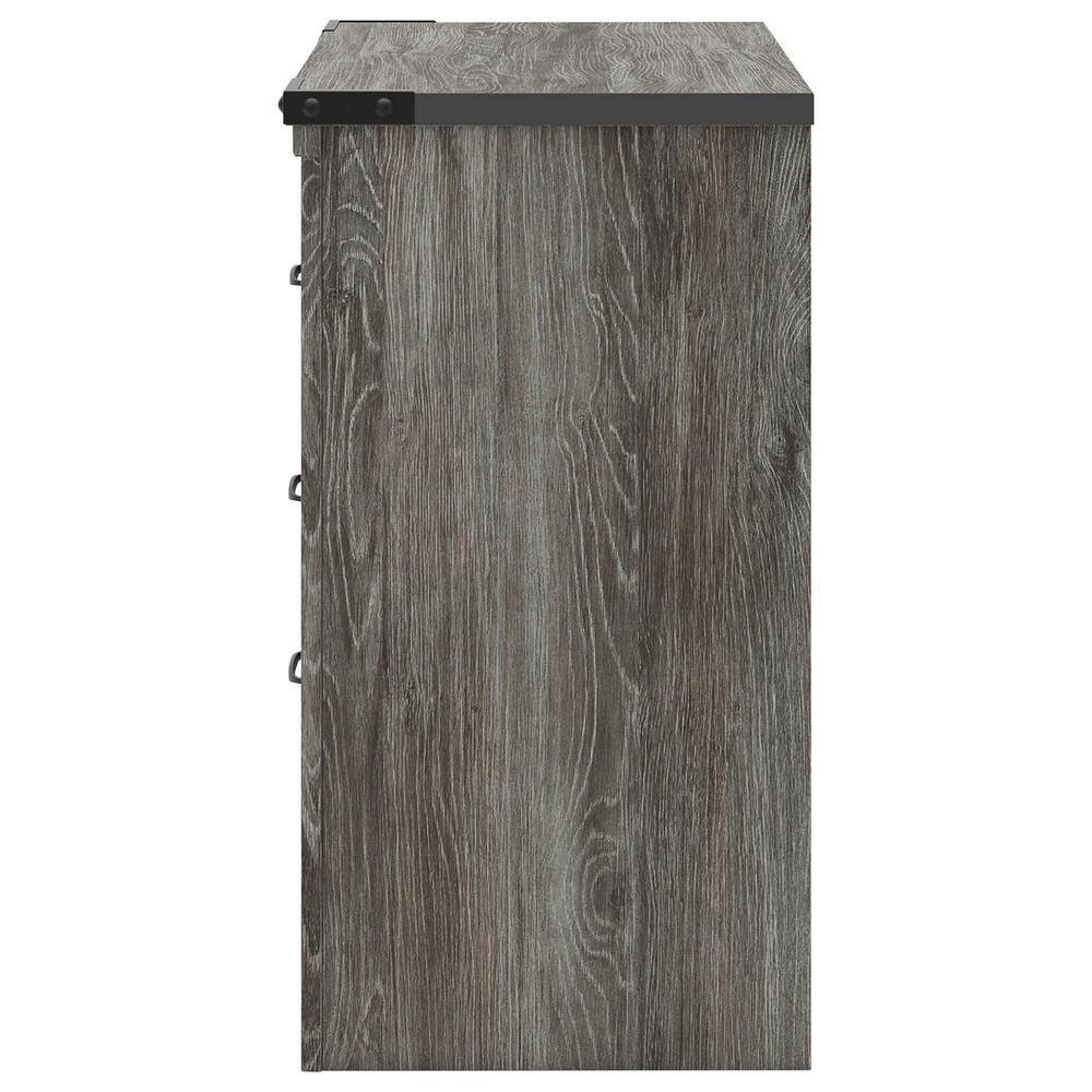 Ashley Frandern 5-Piece Twin Bookcase Storage Bedroom Set in Rustic Warm Gray, , large